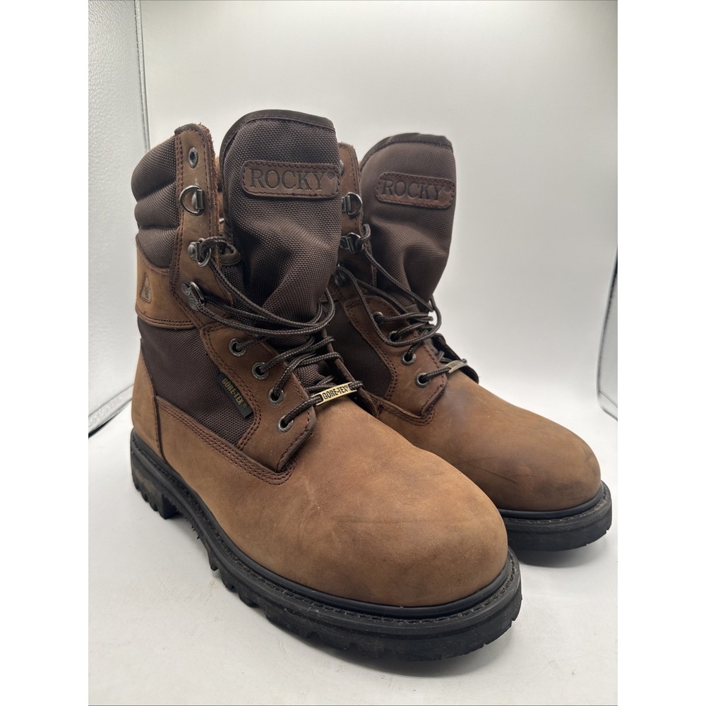 ROCKY GORE-TEX 800 Gram Thinsulate Brown Leather Outdoor Boots 9167 Mens Sz 8 M